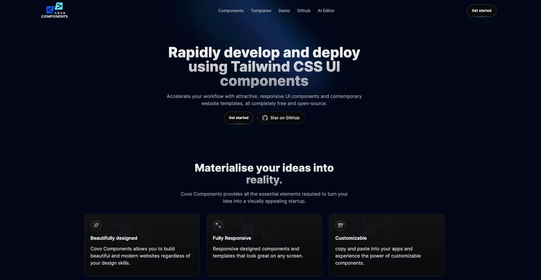 Covo Components website by Verosite