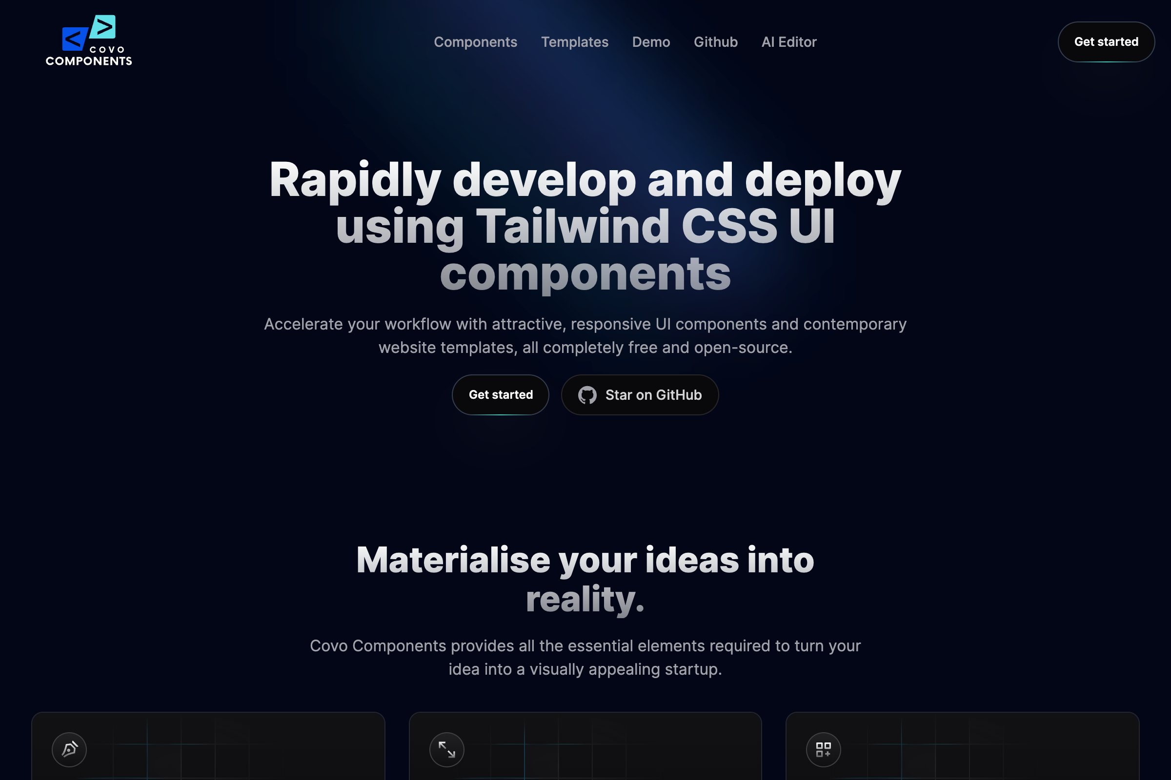 Covo Components website